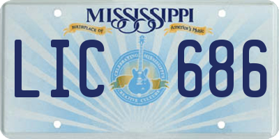 MS license plate LIC686