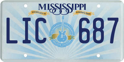 MS license plate LIC687