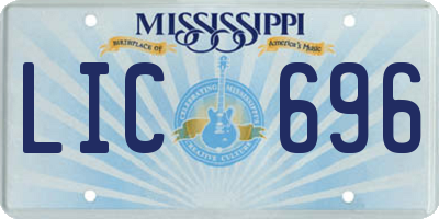 MS license plate LIC696
