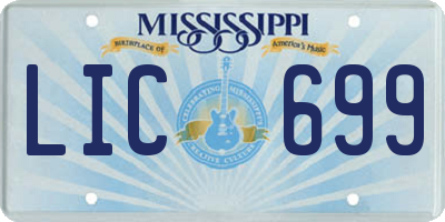 MS license plate LIC699