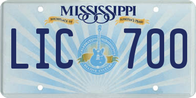 MS license plate LIC700