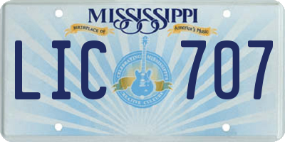 MS license plate LIC707