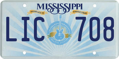 MS license plate LIC708