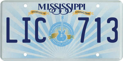 MS license plate LIC713