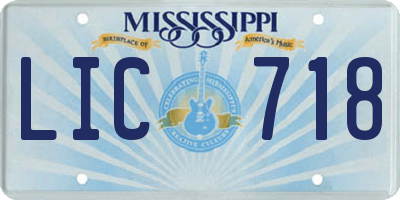 MS license plate LIC718