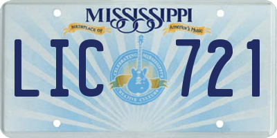 MS license plate LIC721