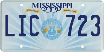 MS license plate LIC723