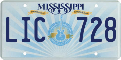 MS license plate LIC728