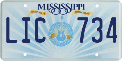 MS license plate LIC734
