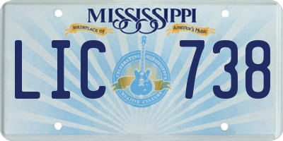 MS license plate LIC738