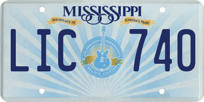 MS license plate LIC740