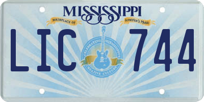 MS license plate LIC744