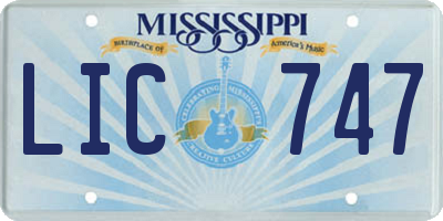 MS license plate LIC747