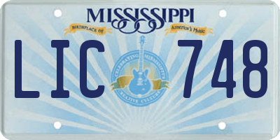MS license plate LIC748