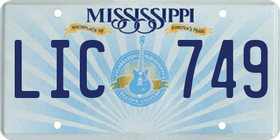 MS license plate LIC749