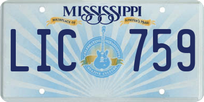 MS license plate LIC759