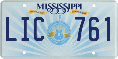 MS license plate LIC761