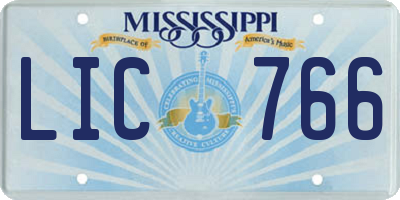MS license plate LIC766