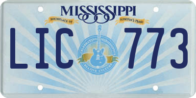 MS license plate LIC773