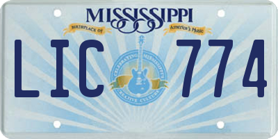 MS license plate LIC774