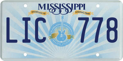 MS license plate LIC778