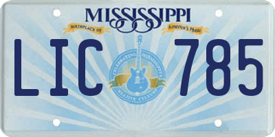 MS license plate LIC785