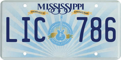 MS license plate LIC786