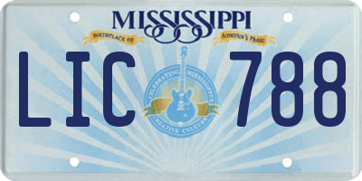 MS license plate LIC788
