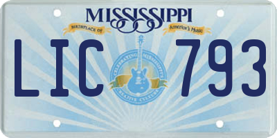 MS license plate LIC793
