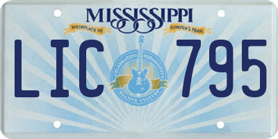 MS license plate LIC795
