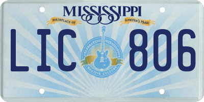 MS license plate LIC806