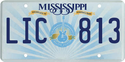 MS license plate LIC813