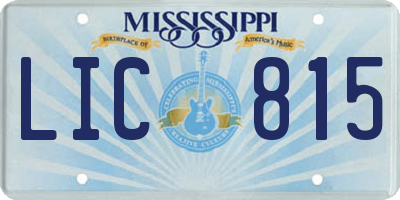 MS license plate LIC815