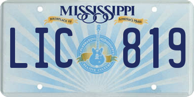 MS license plate LIC819