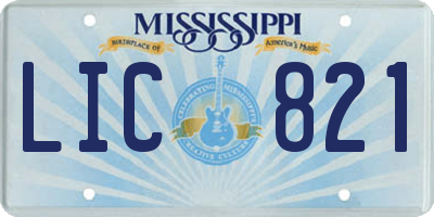 MS license plate LIC821