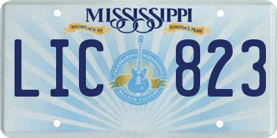 MS license plate LIC823