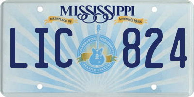 MS license plate LIC824