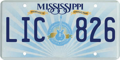 MS license plate LIC826