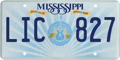 MS license plate LIC827