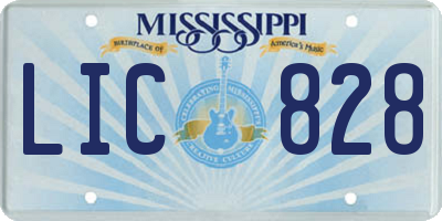 MS license plate LIC828