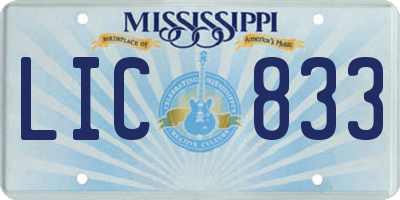 MS license plate LIC833