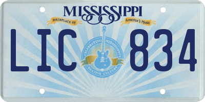 MS license plate LIC834