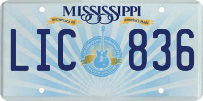 MS license plate LIC836