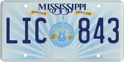 MS license plate LIC843