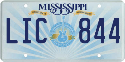 MS license plate LIC844