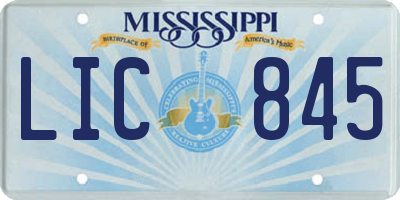 MS license plate LIC845