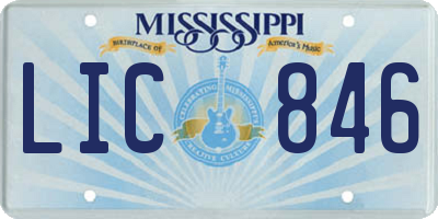 MS license plate LIC846