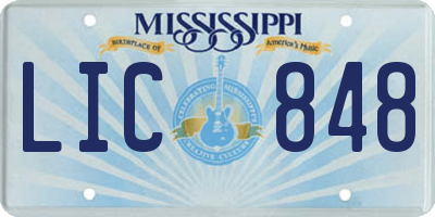 MS license plate LIC848