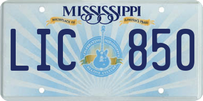 MS license plate LIC850
