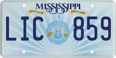 MS license plate LIC859